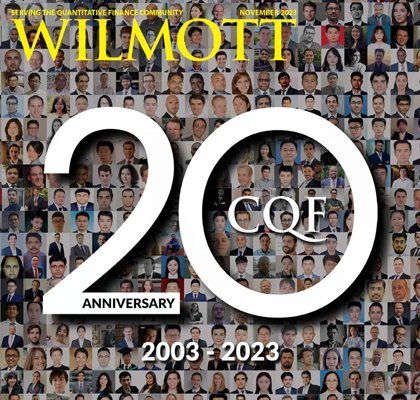 Wilmott magazine cover - November 2023 issue