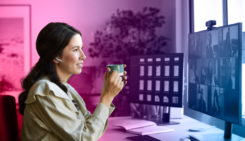 woman looking at screen