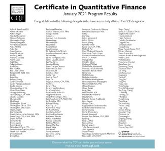 CQF January 2021 graduates