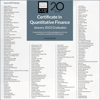 January 2023 CQF Program Graduates