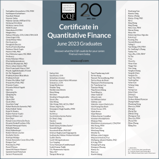 June 2023 CQF Program Graduates